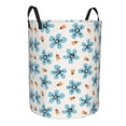 thumbnail image 2 of Balery Flower Leaves Round Laundry Basket with Handles Waterproof Freestanding Laundry Hamper for Clothes Toys in the Dorm and Family-Small, 2 of 8