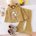 thumbnail image 2 of Odeerbi 1-4 Años Conjunto de Algodón de Punto Elástico Con Capucha Pantalones Acampanados Conjunto de Dos Piezas Sudaderas Con Capucha de Flores Pantalones de Campana, 2 of 8