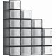 thumbnail image 1 of SONGMICS HOME Cajas de Zapatos Plástico, Juego de 18 Organizadores de Almacenamiento, Caja Zapatero Plástico Plegable y Apilable para Zapatillas hasta talla 46, Transparente y Negro, 1 of 7
