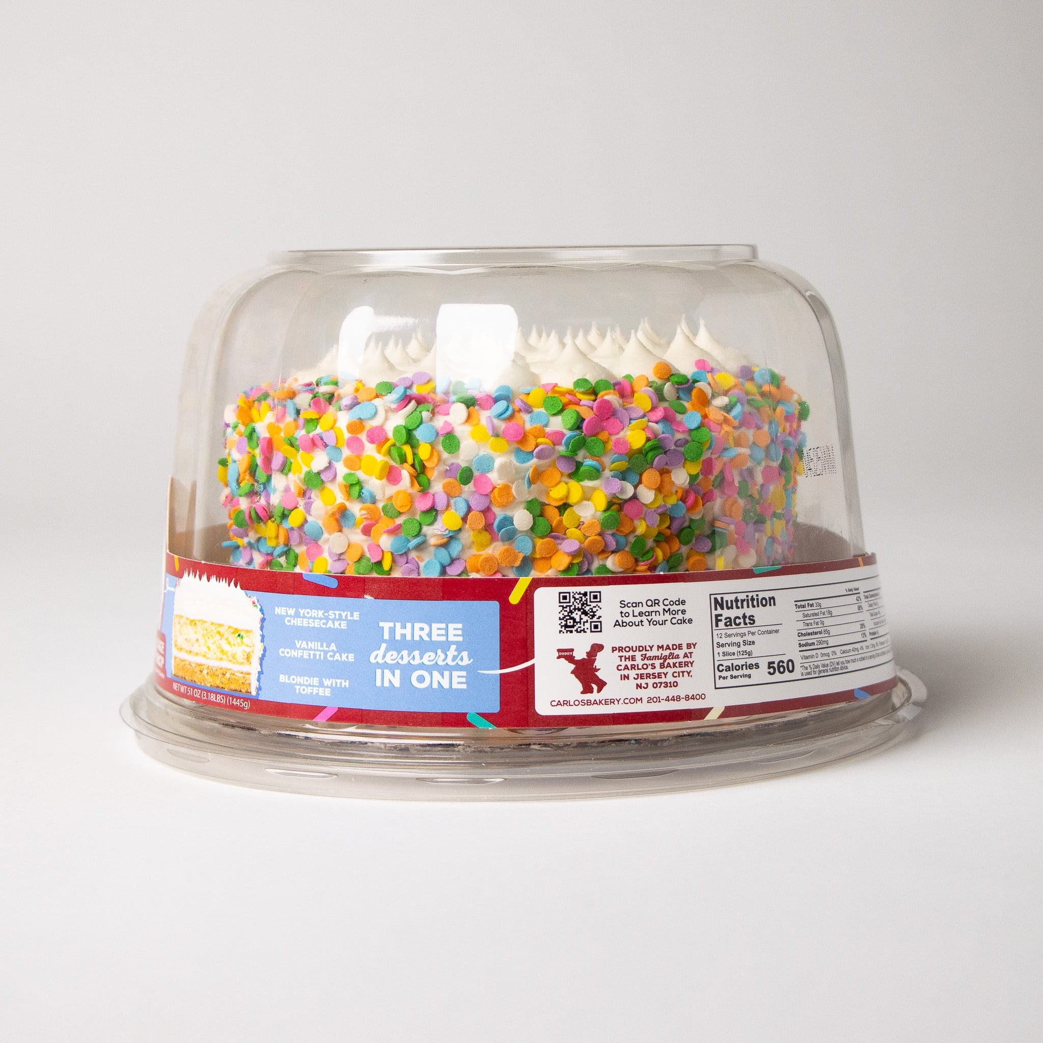 Carlo's Bakery Every Buddy's Birthday Cake 6" Sweet Buttercream Icing, 3lb 3oz, Box, Regular 1 Count