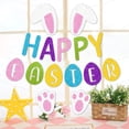 thumbnail image 5 of Easter Bunny Party Banner & Flag Set - Festive Rabbit Themed Hanging Flags for Party Background & Wall Decor, Durable Easter Bunting, Cute Spring Holiday Party Backdrop & Home Accent, Colorful, 5 of 7