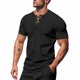 thumbnail image 1 of pstuiky Camisa de manga corta para hombre, Blusas versátiles de manga corta con cuello en V y cordón de color sólido para hombre ropa de hombre xxl, 1 of 7