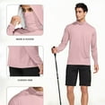 thumbnail image 6 of ZCFZJW Fishing Shirts for Men, Lightweight Quick Dry Summer Hooded Sun Shirt with Mask Long Sleeve UPF 50 Rash Guards Cooling Lightweight Hoodies Tops Pink#02 XXXL, 6 of 7
