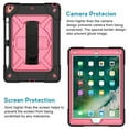 thumbnail image 2 of iPad Air 2 Shockproof Case, iPad Pro 9.7 Case, Dteck Heavy Duty Rugged 3 Layer Full Body Protection Case Kickstand with Shoulder Strap, Hand Strap, Black/Rose, 2 of 7