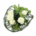 thumbnail image 4 of Balsa Circle 6 feet Green Garland 5 Ivory Silk Rose Flowers Leaves Wedding Party, 4 of 7