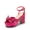 HOT PINK, variant on Women's Chunky Platform Heels Sandals Pleated Bow Knot Ankle Buckle Strap Heeled Sandals Open Toe Comfortable Wedding Party Dress Shoes