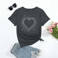 thumbnail image 4 of Bibifish Womens Tee Tops Love Heart Print Soft Slim Fit Crewneck Short-Sleeve T Shirts Summer Daily Casual Streetwear Chic Wear, 4 of 5