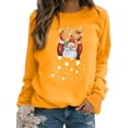thumbnail image 1 of Bellella Chandail en Molleton pour Femmes Manches Longues Chandail de Noël Imprimé Flocon de Neige Chandails en Molleton de Noël Col Rond Ample Jaune TG, 1 of 2