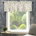 thumbnail image 4 of Spring Summer Flower Valances for Windows Eucalyptus Leaves Countryside Linen Rod Pocket Curtain Valance Window Treatment Short Curtains for Kitchen Living Room, 42"x12", 4 of 9