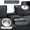 thumbnail image 4 of Sectional Cloud Sofa with Console, Modern 4 Seat Sofa Couch with USB Charging Port and Reading Light, Chenille Modular Couch with Cup Holder for Living Room Apartment, 4 of 8