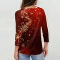 thumbnail image 3 of Fabrcox S-5xl Christmas Tree Printed T Shirts for Women Spring Xl Oversized 3/4 Sleeve Tops Round Neck Holiday Tunic Lightweight Basic Tops Deep Red L, 3 of 6