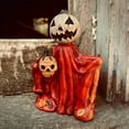 thumbnail image 4 of LIJCC Cape Pumpkin Ornament The Guiding Wraith Figure Vintage Blow Pumpkin Wraith Halloween Resin Figure Collectible Witch Decor Pumpkin Head Statues for Indoor Outdoor, 4 of 9