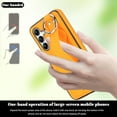 thumbnail image 2 of Finger Ring Wrist Band Phone Case Compatible with Samsung Galaxy S25 for Women Girls, Adjustable Wristband Kickstand [Stand Function] PU Leather Case Cover for Samsung Galaxy S25, Orange, 2 of 8