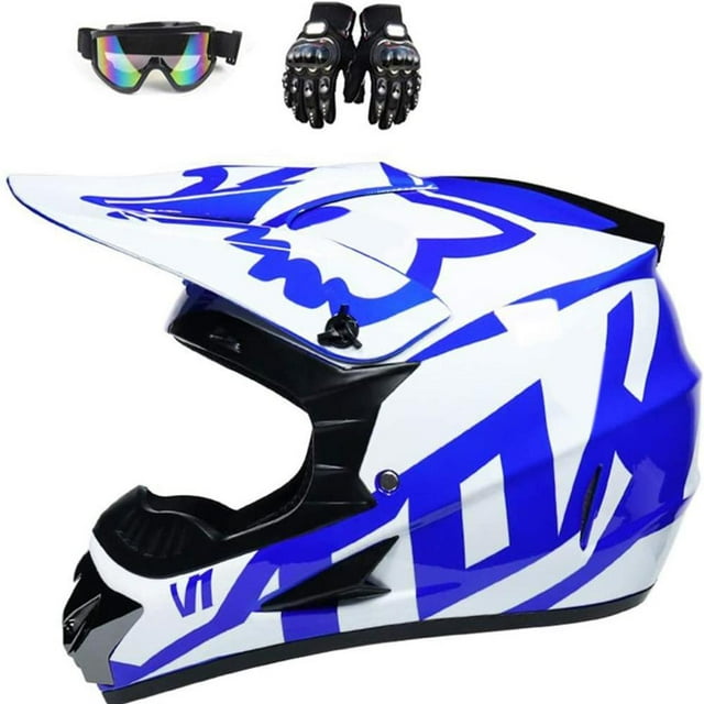 Casco De Motocross Casco De Motocicleta Con Gafas Guantes Cubierta Facial Para Motocross Street Bike Off-Road City Rode Bike qarigey OD014366-01