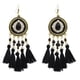 thumbnail image 2 of Pendientes Étnicos largos Con flecos Salvador Boho Aleación Nylon Negro, 2 of 9