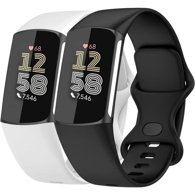 MYKOMI Compatible avec Fitbit Charge 6 / Fitbit Charge 5 Bandes, Bande de Remplacement en Silicone Doux pour Femmes Hommes
