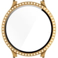 thumbnail image 6 of KOMI Compatible with Galaxy Watch 7 40mm 44mm Screen Protector Case Tempered Glass Bling Diamond Cases Women Girls Crystal Shining Rhinestone Cases Smartwatch Accessories Case (Gold&Rose Gold, 40mm), 6 of 8
