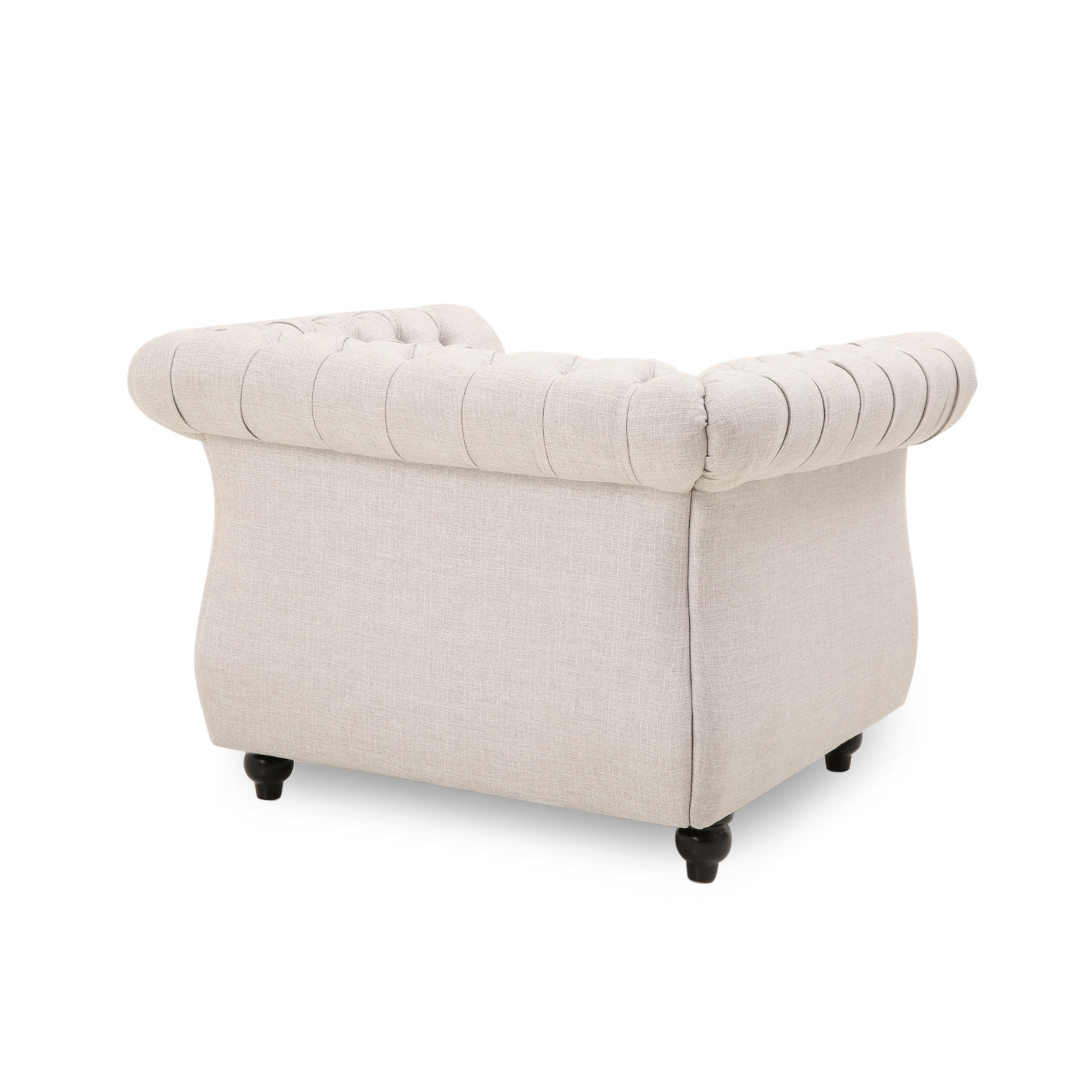 Noble House Millie Indoor Contemporary Tufted Fabric Club Chair, Beige