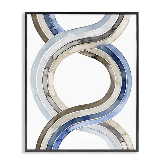 Stupell Industries Modern Modern Two Dimensional Helix Abstract Watercolor Black Framed Giclee Art, 11 x 14, by Grace Popp