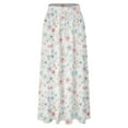 thumbnail image 6 of RYKJLWY Maxi Skirt Women Floral Print Skirt High Waist Party Beach Pocket Long Maxi Skirt Plus Size Skirts Maxi Skirt (White,XL), 6 of 6