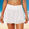 thumbnail image 4 of VUPSGEZ Casual Flared Midi Skirt Women'S Swim Skirt Mesh Tiered Ruffle Athletic Swimsuit Skirt High Waisted Beach Bikini Bottom With Shorts Juniors’ Knit Maxi Skirt(White,XXL), 4 of 6