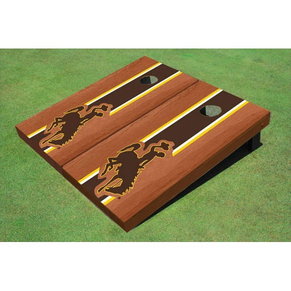 University Of Wyoming Cowboys Brown Rosewood Matching Long Strip Cornhole Boards