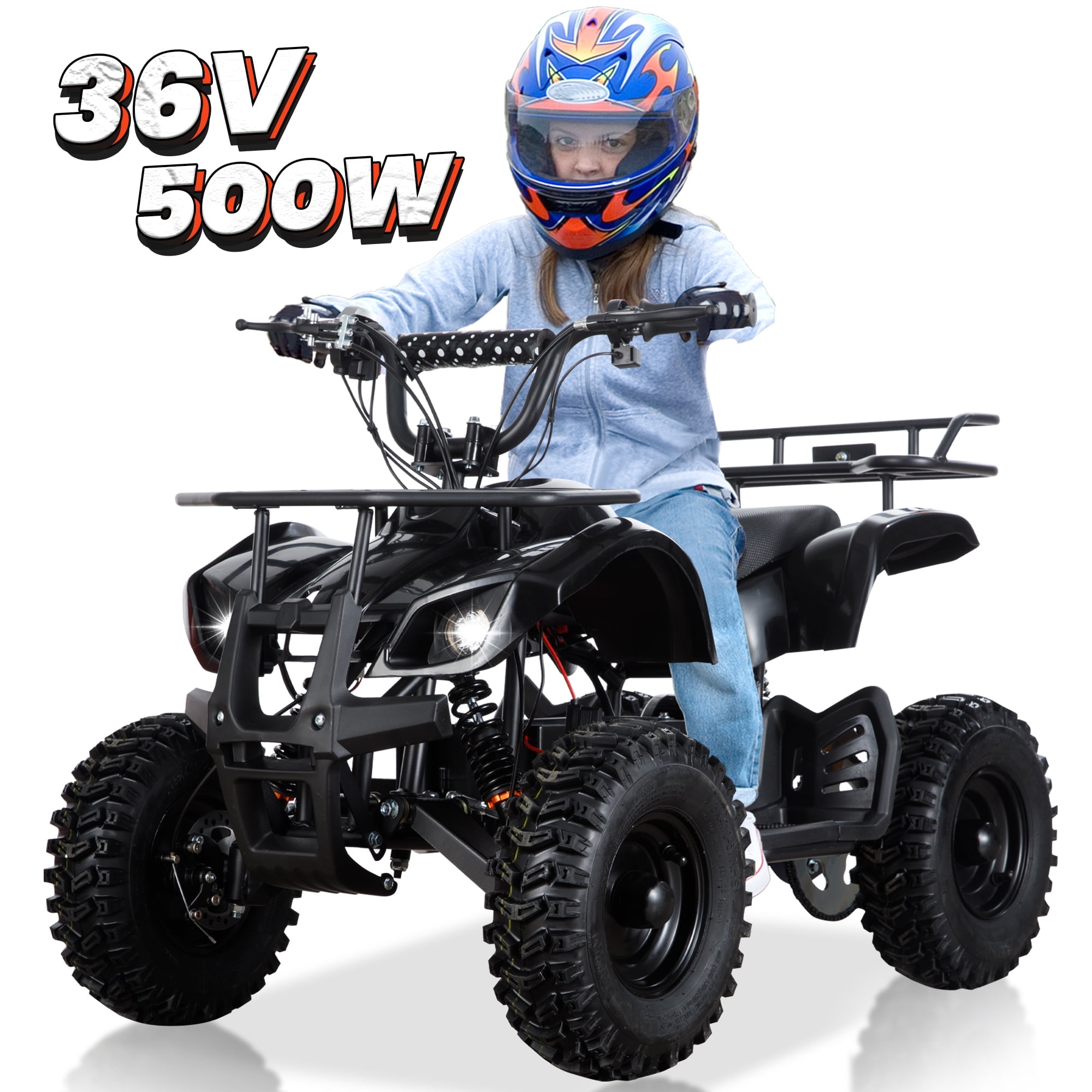 JOYRACER Dirt Quad 500W Electric Powered 4 Wheeler 36V ATV with LED Lights and 13 EVA Tires