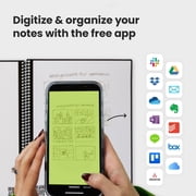 Rocketbook Fusion Digital Reusable Notebook - Black - Letter Size Eco-Friendly Notebook (8.5 x 11) - Planner, Task List, Calendar and More - Includes 1 Pen and Microfiber Cloth