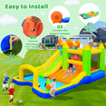 thumbnail image 4 of Arlopu Inflatable Bounce Houses for Kids with Splash Pool & Water Blaster & Basketball & Climbing Wall & Dual Pools & Soccer Goal & Air Blower, 4 of 9