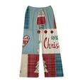 thumbnail image 4 of WTOBBY Women's Holiday Print Flannel Pajama Pants, Fashionable Christmas-Themed Sleepwear with Comfortable Fit, Merry Christmas Design for Women,Light Blue XL, 4 of 6
