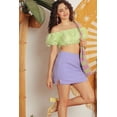 thumbnail image 4 of Organza Puff Short Sleeve Crop Top, 4 of 5