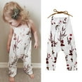 thumbnail image 2 of Douhoow Summer Kid Girls Halter Floral Rompers Backless Sleeveless Strap Jumpsuit 0-5T, 2 of 8