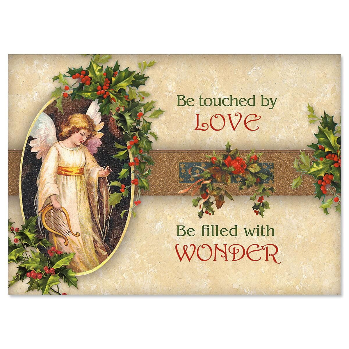 Victorian Angel Religious Christmas Cards ‚Äì Holiday Greetings, Includes Bible Verse, Set of 18 
