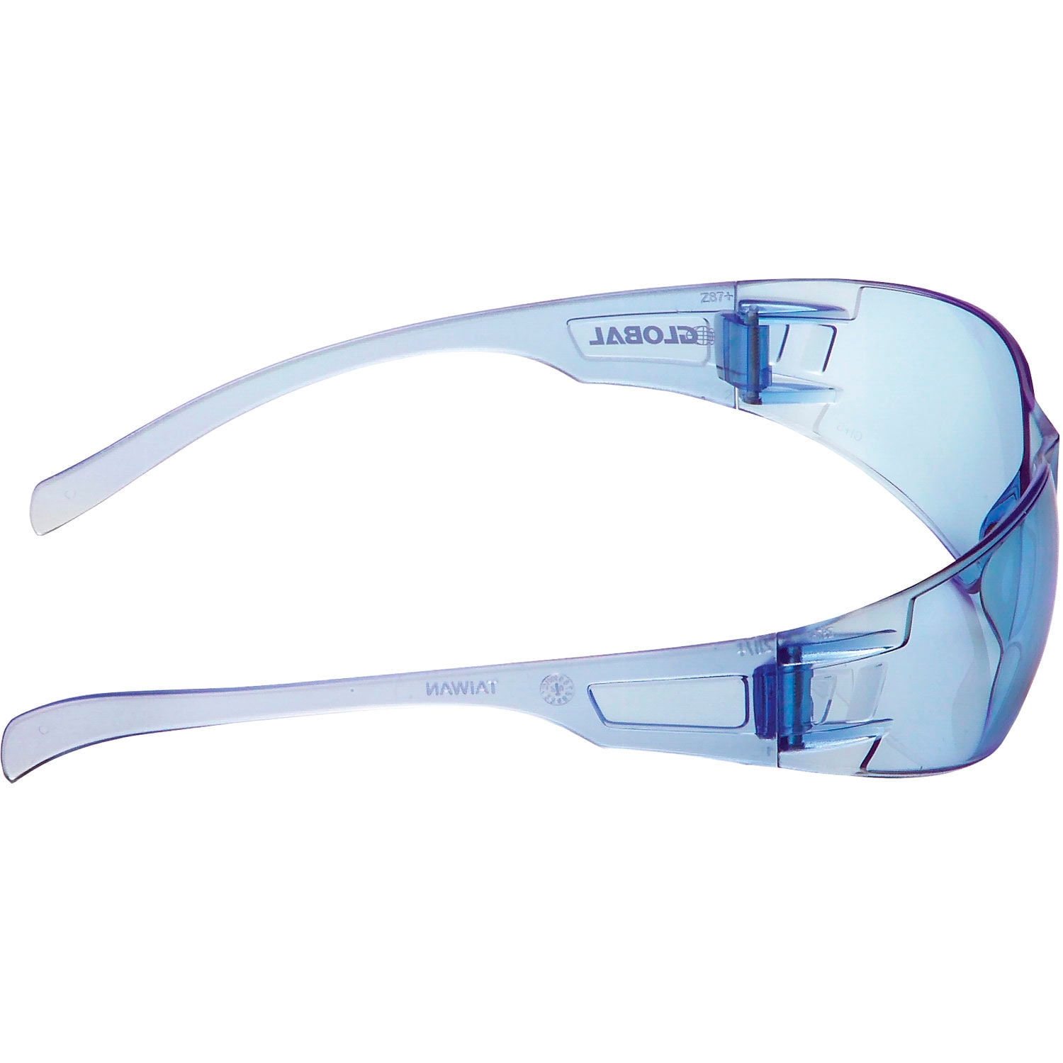 Frameless Safety Glasses, Scratch Resistant, Blue Lens, Lot of 12