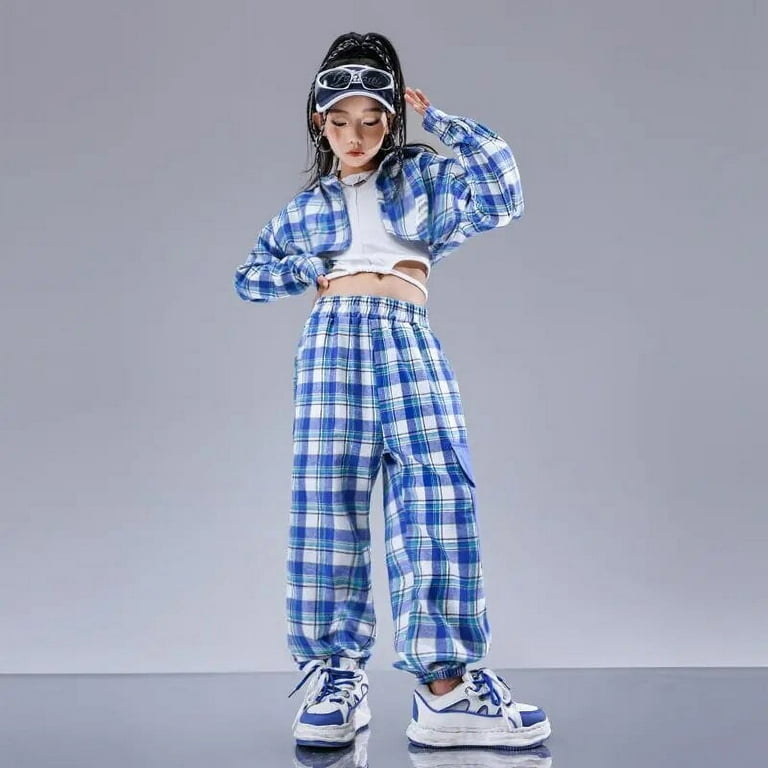 Girls Hip Hop Cool Shirt Street Dance Baggy Cargo Pants Children
