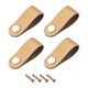 thumbnail image 1 of Cajón Perillas, 2.56" 4uds Cuero Puerta Tiradores Tocador Manijas para Maleta Muebles Reemplazo con Montaje Tornillos, Beige, 1 of 6