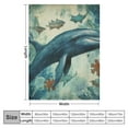 thumbnail image 4 of JEUXUS  Vintage Ocean Whale Background Throw Blanket Ultra Soft Cozy Decorative Flannel Blanket All Season for Home Bed Couch Chair Travel, 4 of 6