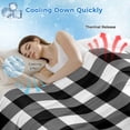 thumbnail image 3 of Farmhouse Checkered Cooling Blanket, Lightweight Breathable Summer Throw Blanket with Double Sided Cold Effect, Black White Buffalo Plaid Picnic Beach Blankets Bed Sheet for Hot Sleepers 50"x60", 3 of 8