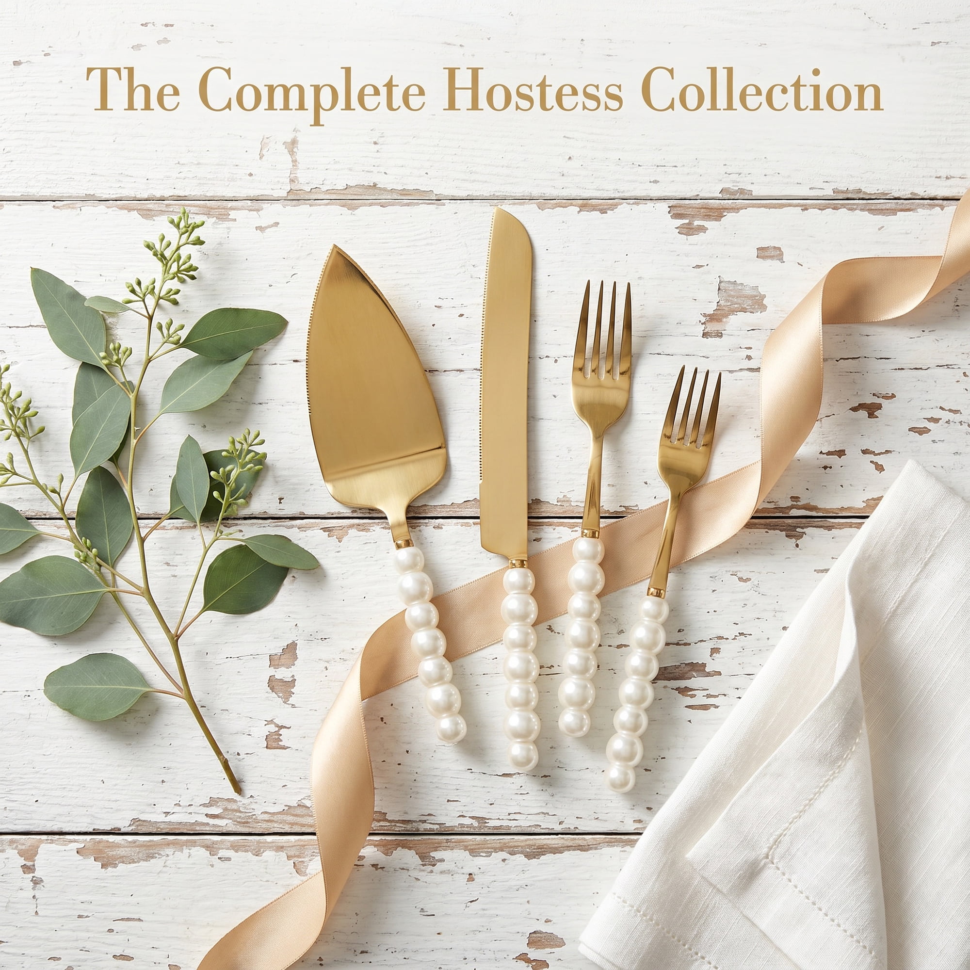 Unique Bargains Heat-Resistant Cooking Utensils Home Spatula Set Gold 4Pcs