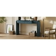 thumbnail image 3 of Natural Wood Grain Finish Console Table with 2 Drawers | Navy, 3 of 10