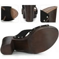 thumbnail image 4 of BLISSFUL STEP Women's Platform High Block Heel Slides Sandals Black (Size 9.5), 4 of 6