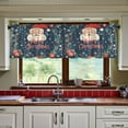 thumbnail image 3 of Yayeee Kitchen Curtains Tier Set of 2 Light Filtering 57"x24" Over Sink Window Panels, Blue Christmas Santa, 3 of 7