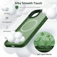 thumbnail image 4 of for iPhone 12/12 Pro Case, [Compatible with Magsafe] Super Soft Silicone Translucent Phone Case Cover for iPhone 12 6.1 inch, Green, 4 of 13
