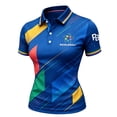 thumbnail image 2 of Pickleball Golf Shirts for Women Tennis Athletic Hiking Golf Polo Shirt Moisture-Wicking Button Collared Colorful Graphic Womens Polos Blue L, 2 of 4