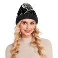 thumbnail image 4 of joogoo Cats on Flowers Beanie Hats Men Women Cuffed Skull Cap Winter Warm Knit Thick Beanies, 4 of 7
