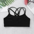 thumbnail image 5 of Zaldita Kids Girls Sport Bra Criss Cross Dance Tank Backless Camisole Sleeveless Gymnastics Tops Black 10, 5 of 7