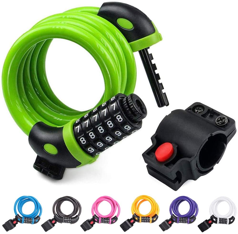 Bike Lock Cable,4 Feet High Security 5 Digit Resettable Combination
