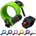 thumbnail image 1 of Bicycle Lock, Bicycle Chain Locks with 5 Digit Codes Resettable Combination Bicycle Cable Lock for Bicycle, Motorcycle, Door, Pushchair, BBQ, Luggage(Green), 1 of 6