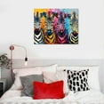 thumbnail image 5 of ONETECH Modern Wall Art for Living Room Colorful Zebra Pictures Wall Decor for Bedroom Office Framed Canvas Art Animal Painting for Walls Ready to Hang 20x16 Inch, 5 of 6
