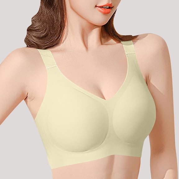 REORIAFEE Bras for Women No Underwire Push up Pull on Plus Size Bralette Comfortable Seamless Padded Bras M-5XL